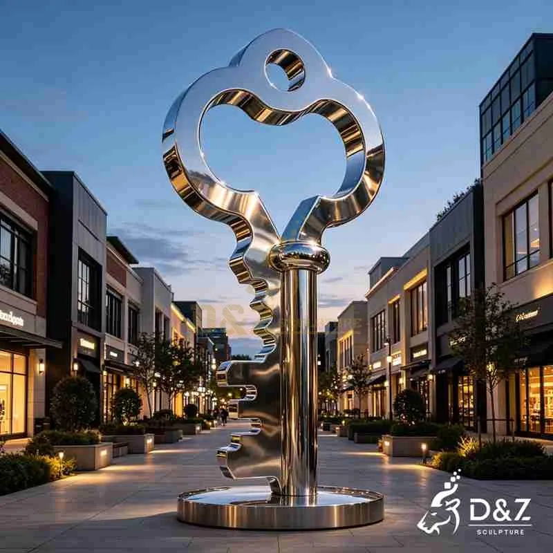 Large Modern Metal Key Sculpture | Creative Art DZJ-766