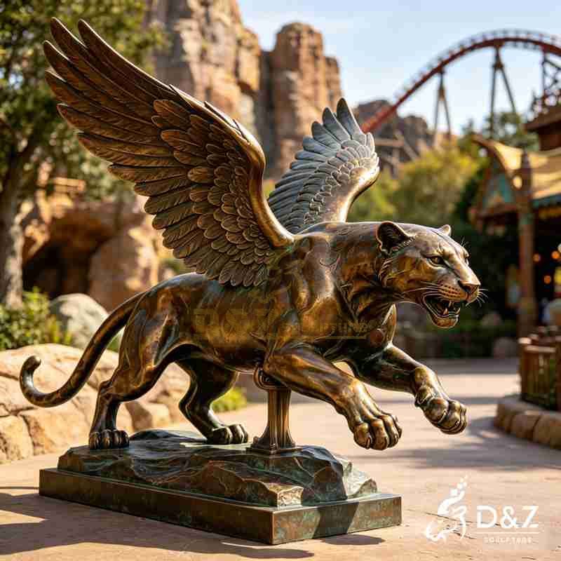 bronze leopard statue