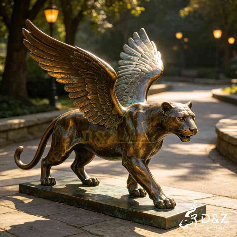 leopard statue with wings​