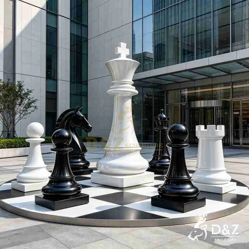 Large Modern Metal Chess Sculpture for Outdoor DZJ-769