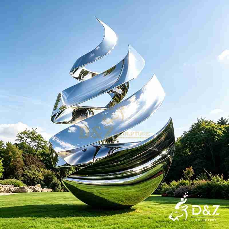 City stainless steel water drop sculpture