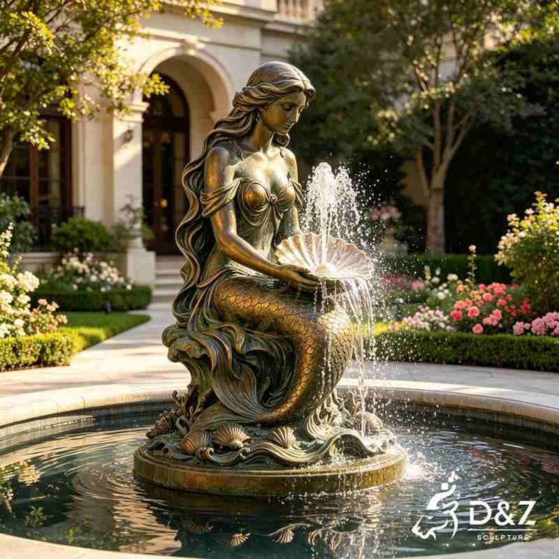bronze mermaid fountain3