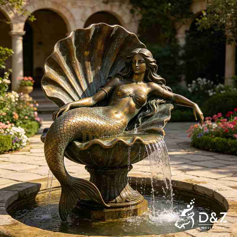 bronze mermaid fountain4