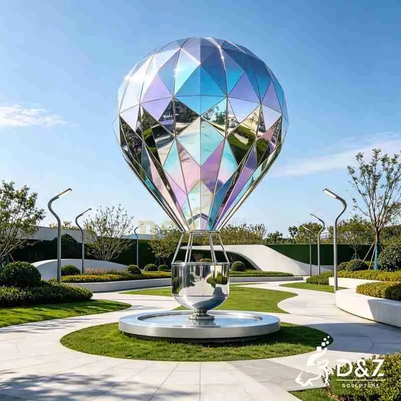 Large Modern Metal Hot Air Balloon Sculpture for Outdoor DZJ-785