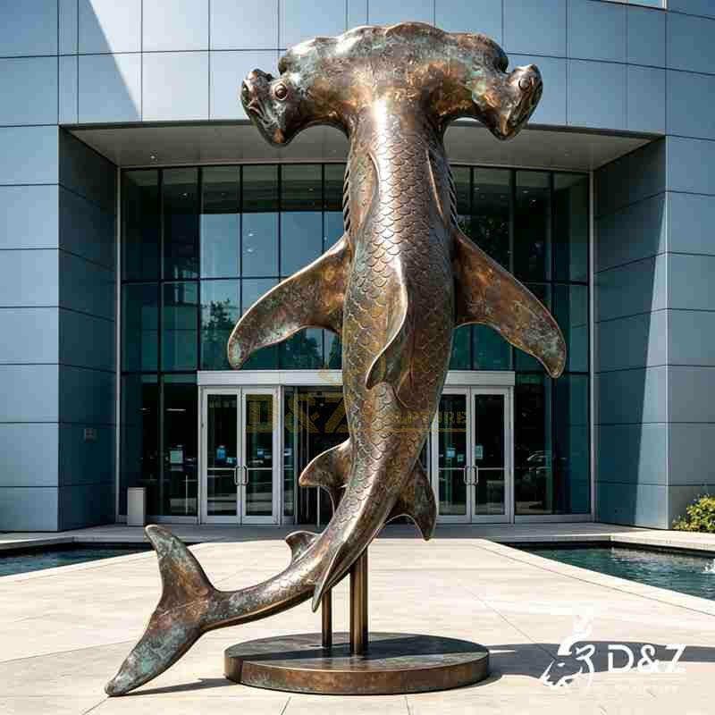 Large Bronze Hammerhead Shark Statue for Sale DZJ-793
