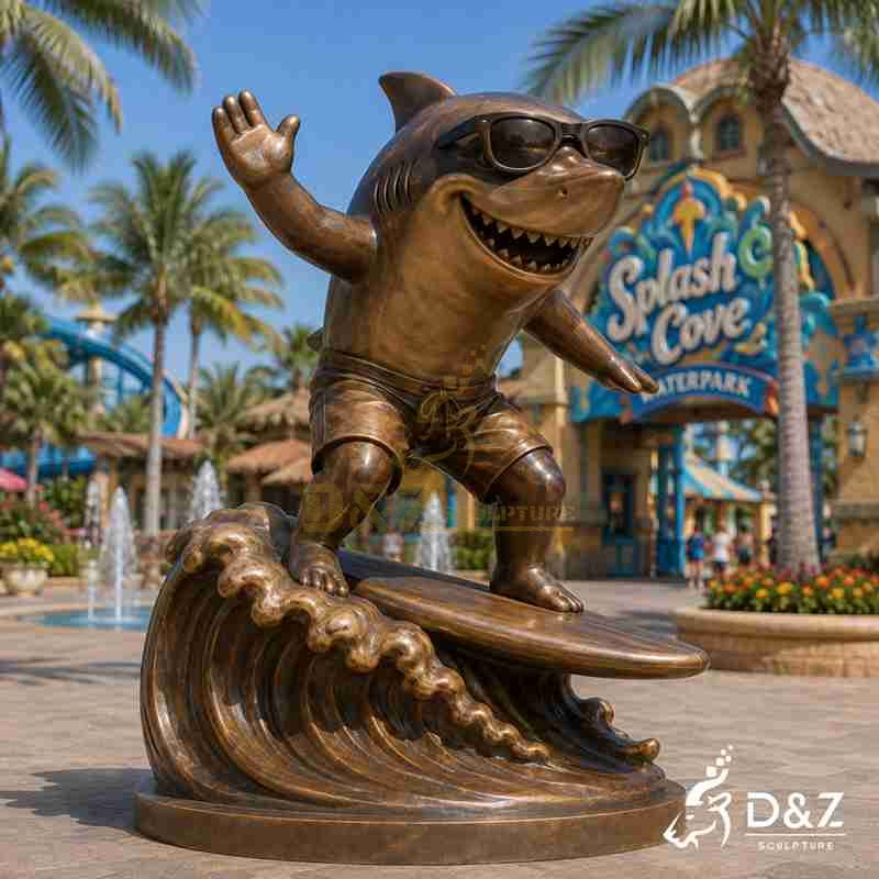 bronze shark statue2