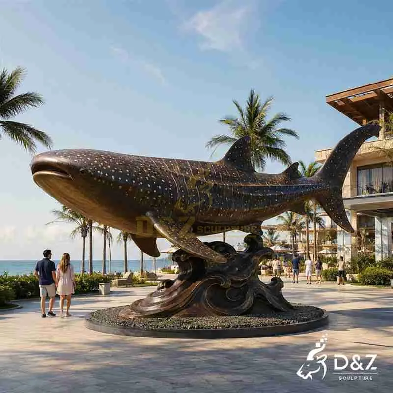 Bronze Whale Shark Statue | Giant Marine Life Art DZJ-804