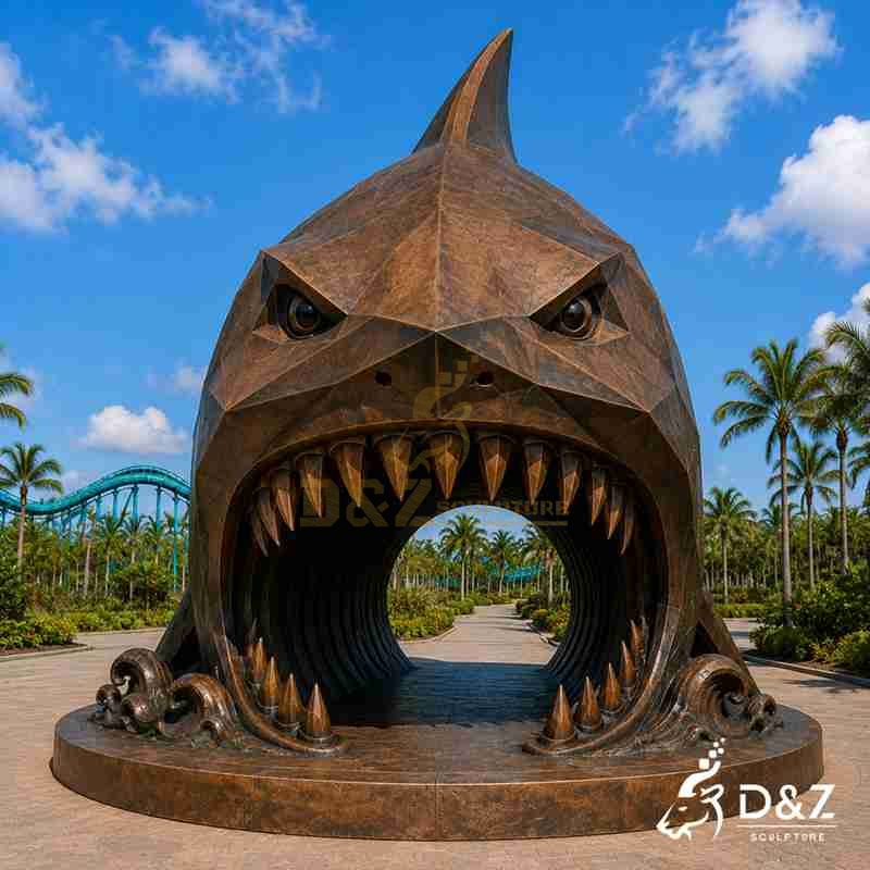 scary shark statue3
