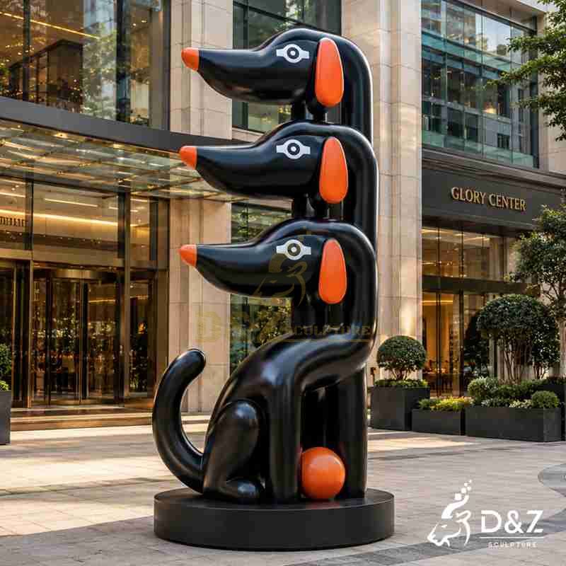 metal dog sculpture