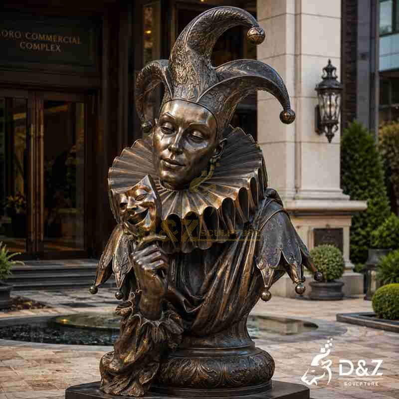 clown statue bust
