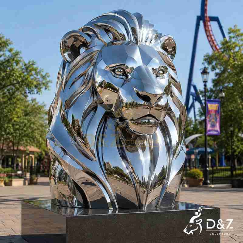 metal lion sculpture