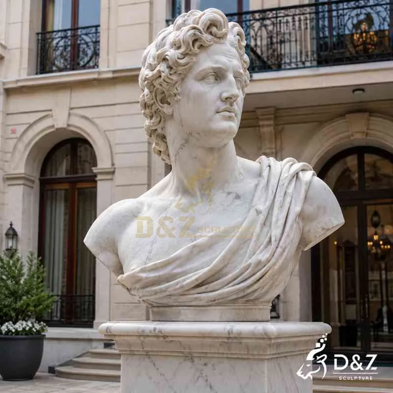 White Marble Apollo Bust Statue for Sale DZJ-819