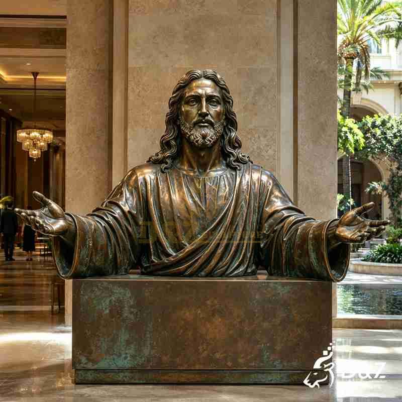 Large Outdoor Bronze Jesus Bust Statue for Sale DZJ-882