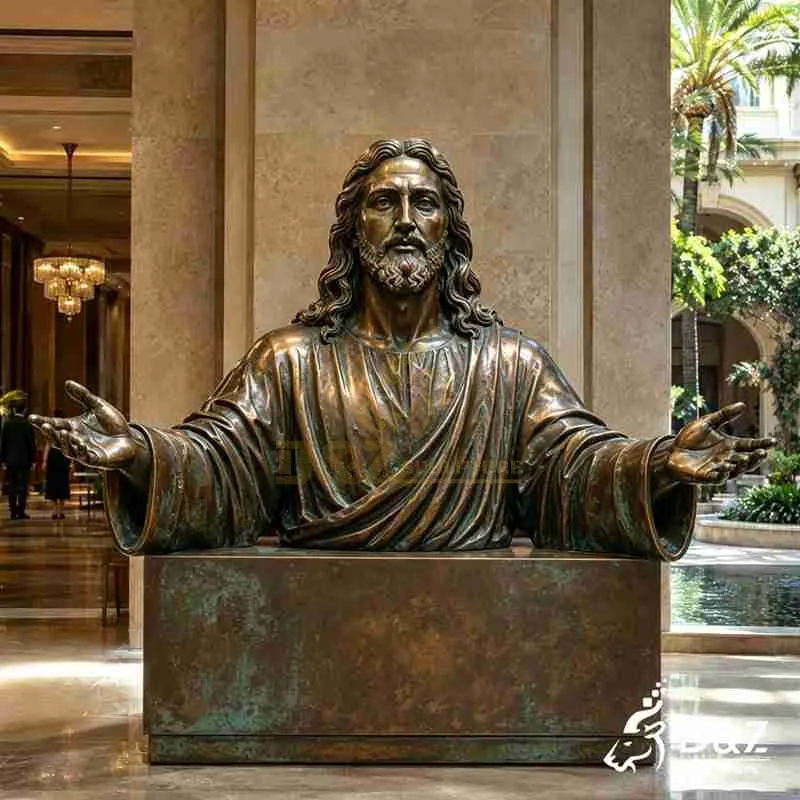 Large Outdoor Bronze Jesus Bust Statue for Sale DZJ-882