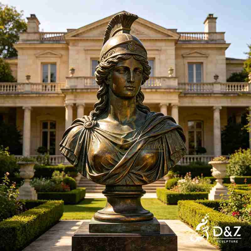 Athena Bust Statue | Large Bronze Greek Goddess Art DZJ-825