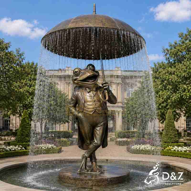 Large Bronze Frog Water Fountain for Outdoor | Anthropomorphic Style DZJ-829