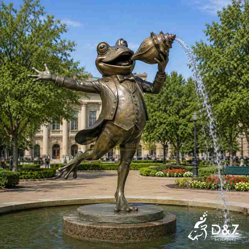 large frog fountain