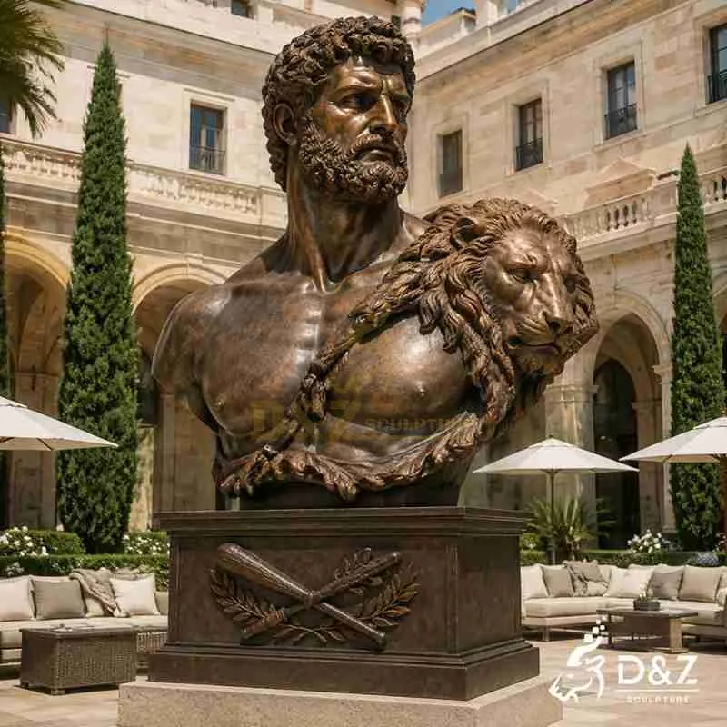 Hercules Bust Statue | Large Bronze Greek Hero Sculpture DZJ-830