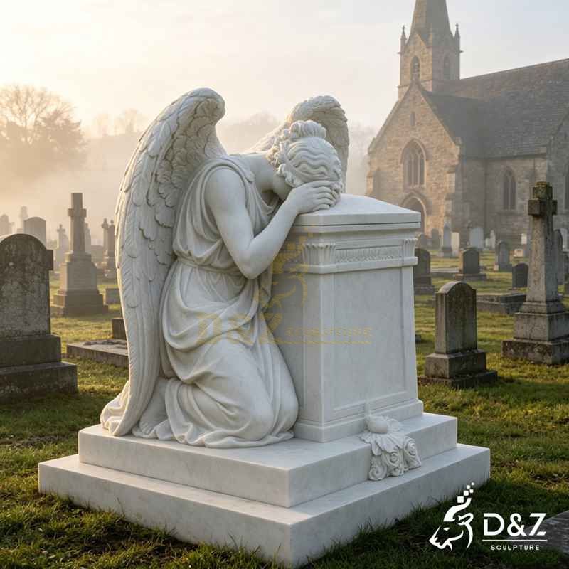 marble weeping angel statue