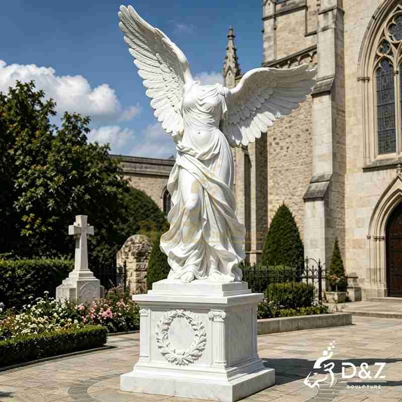 white marble angel statue