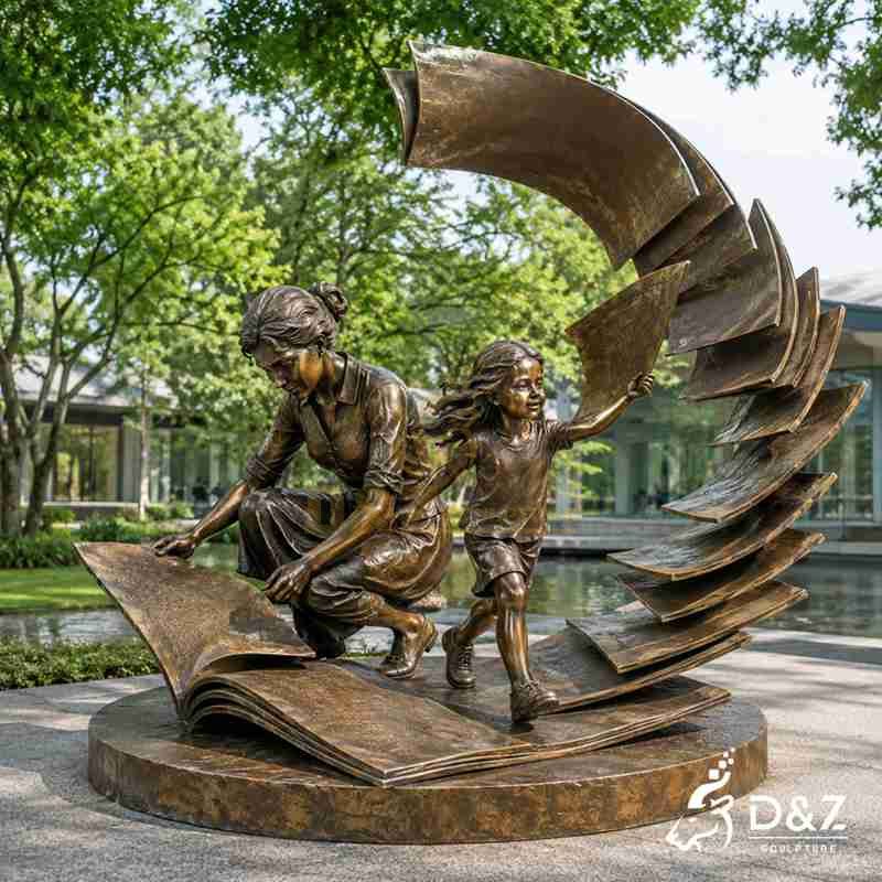 mother daughter garden statue