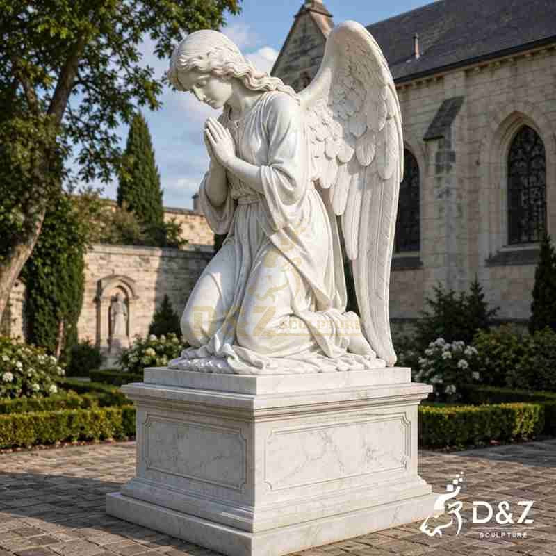 outdoor praying angel statue
