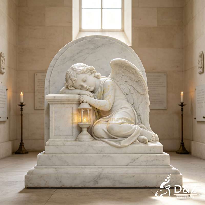 sleeping angel garden statue