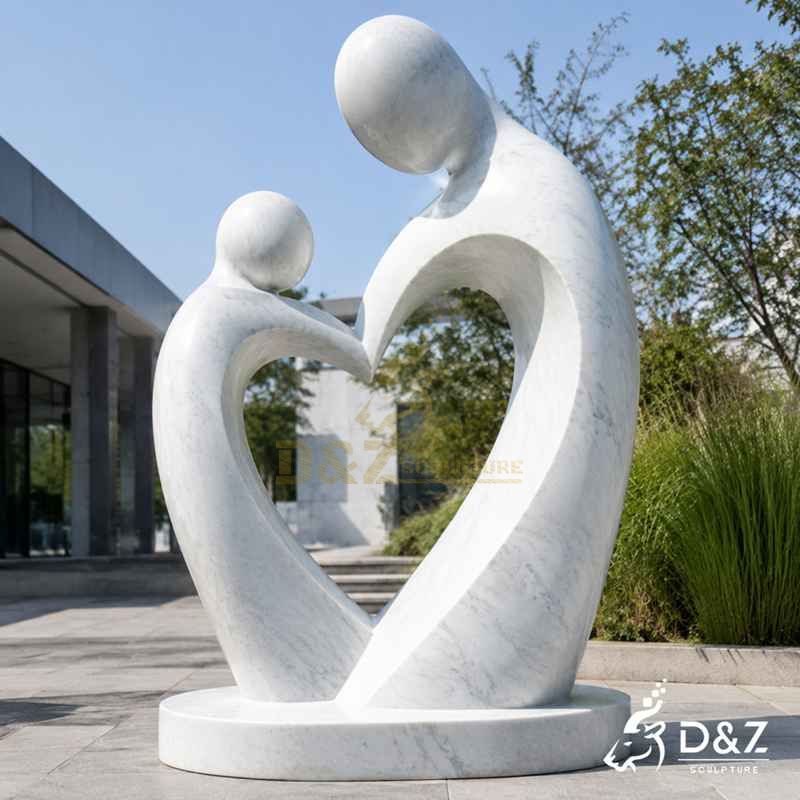 mother and child outdoor statue