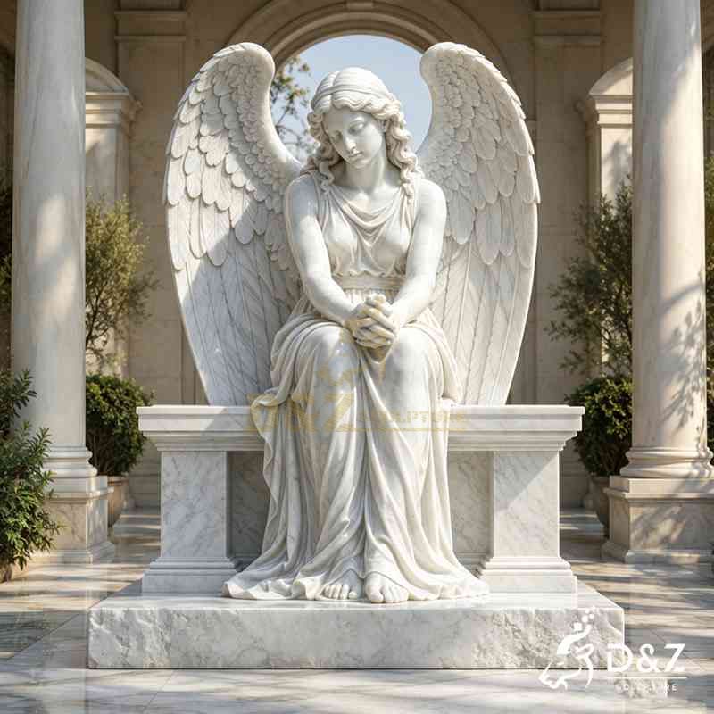 seated angel statue