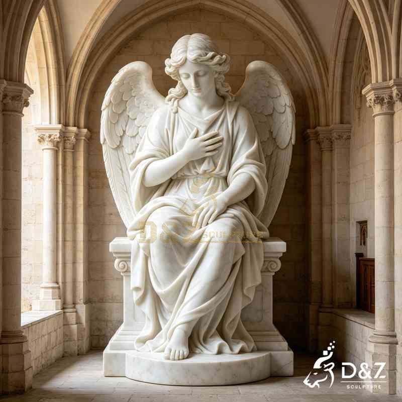 white marble angel statue