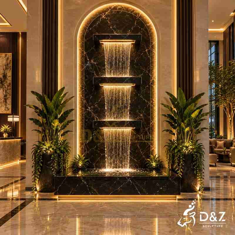 large indoor wall fountain