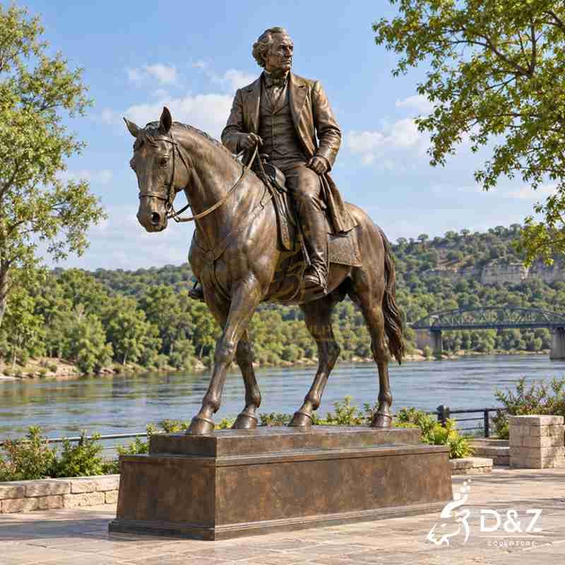 bronze equestrian statue