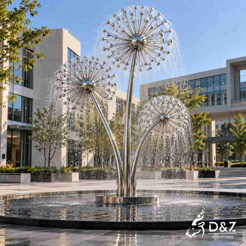 modern metal fountain