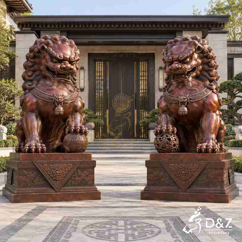 large outdoor foo dog statues