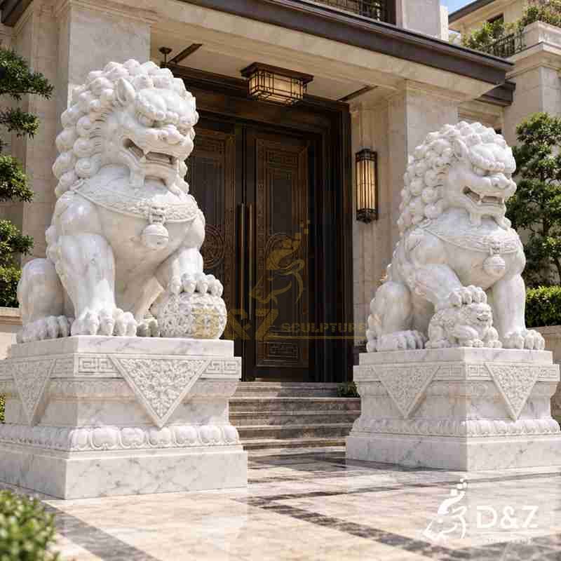 marble foo dog statues2