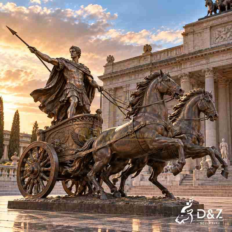 roman chariot statue3