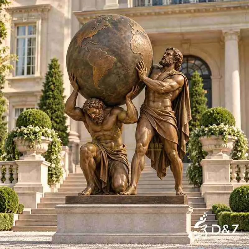 Hercules Atlas Statue | Large Bronze Greek Mythology Sculpture DZJ-877