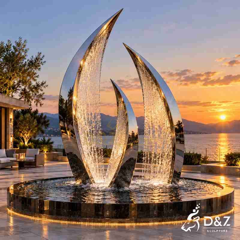 stainless steel waterfall fountain2