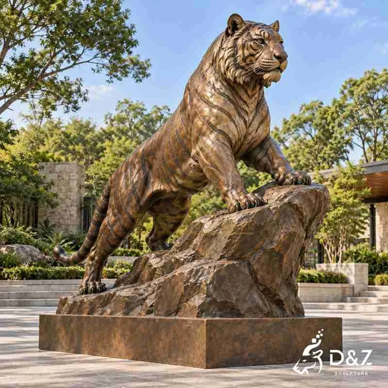 Large Bronze Bengal Tiger Statue for Outdoor Decoration DZJ-883