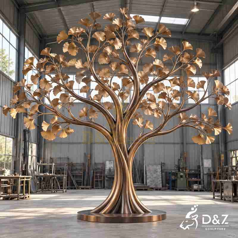 Customized large abstract metal tree sculpture for high-end spaces DZ-367