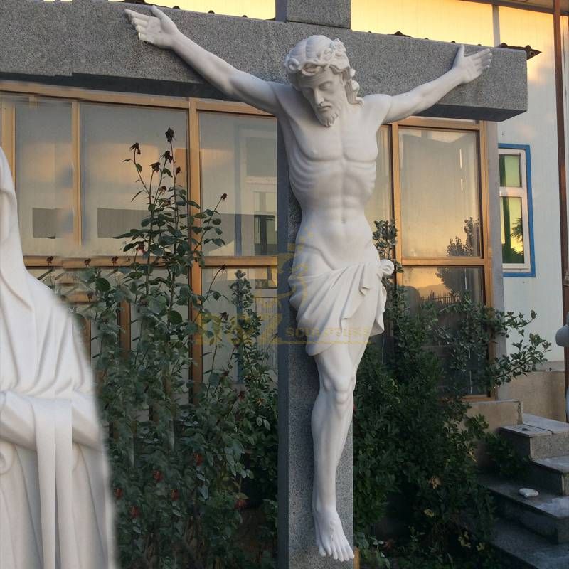 Famous Stone Jesus Statue With Cross