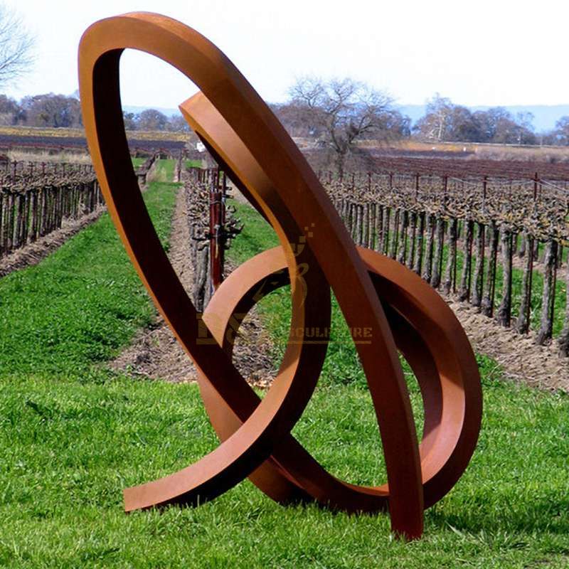 corten steel garden art