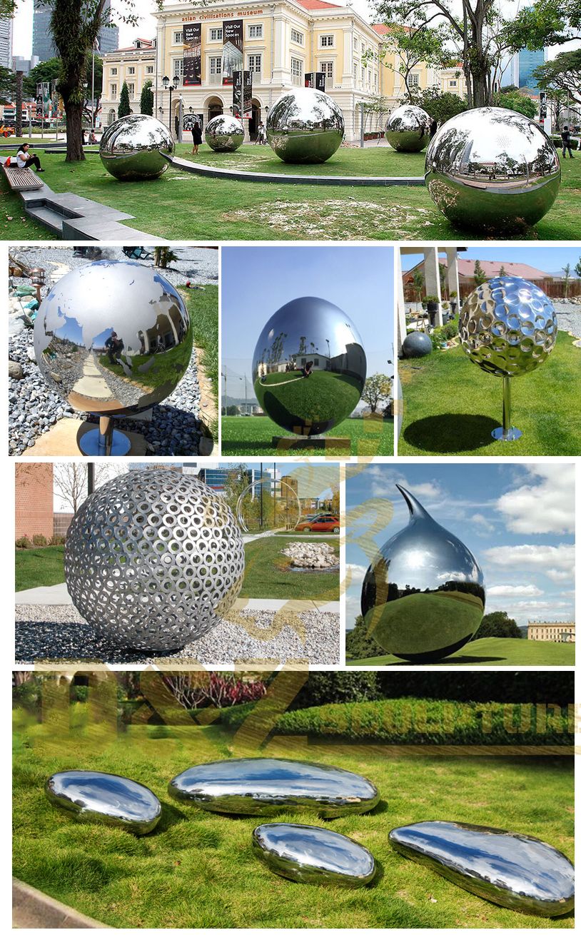 Stainless steel sphere sculpture