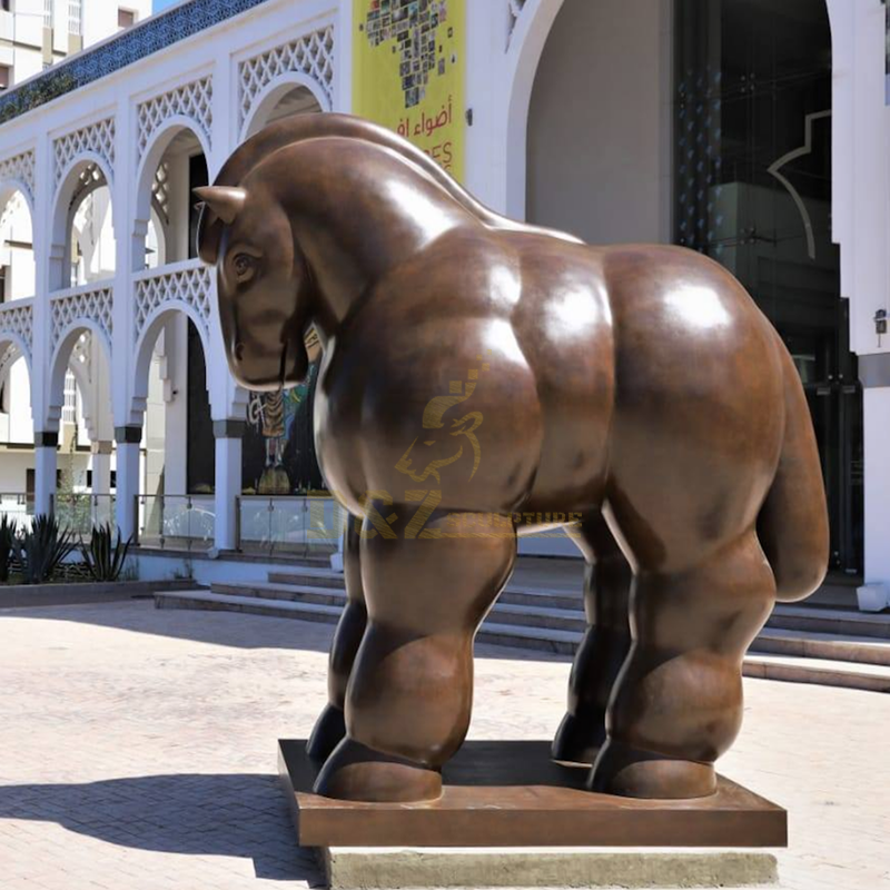 Abstract Fernando Botero Sculpture Fat Woman Lying On Horse