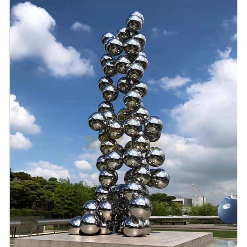 stainless steel hollow ball sculpture