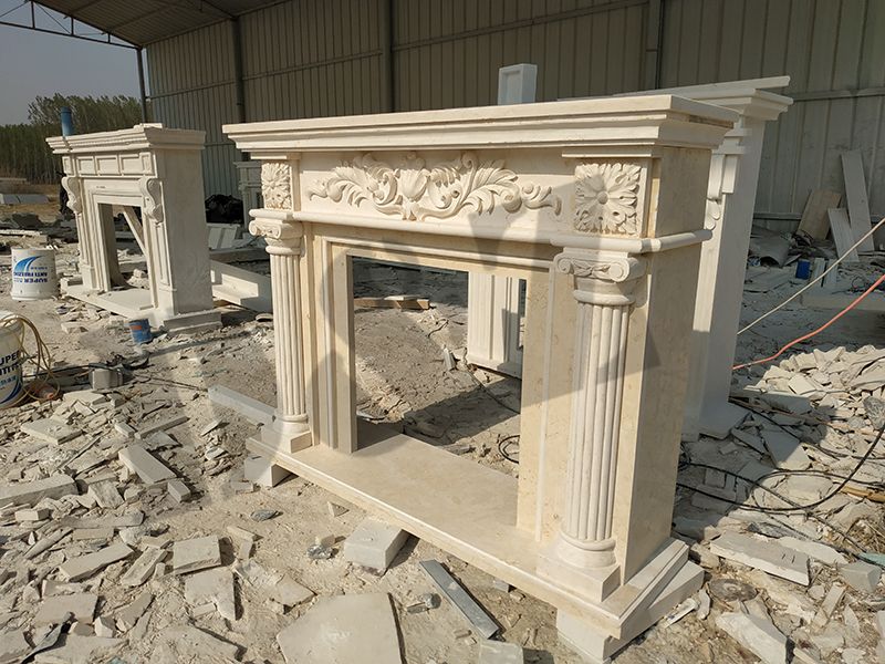 outdoor marble fireplace electric fire place