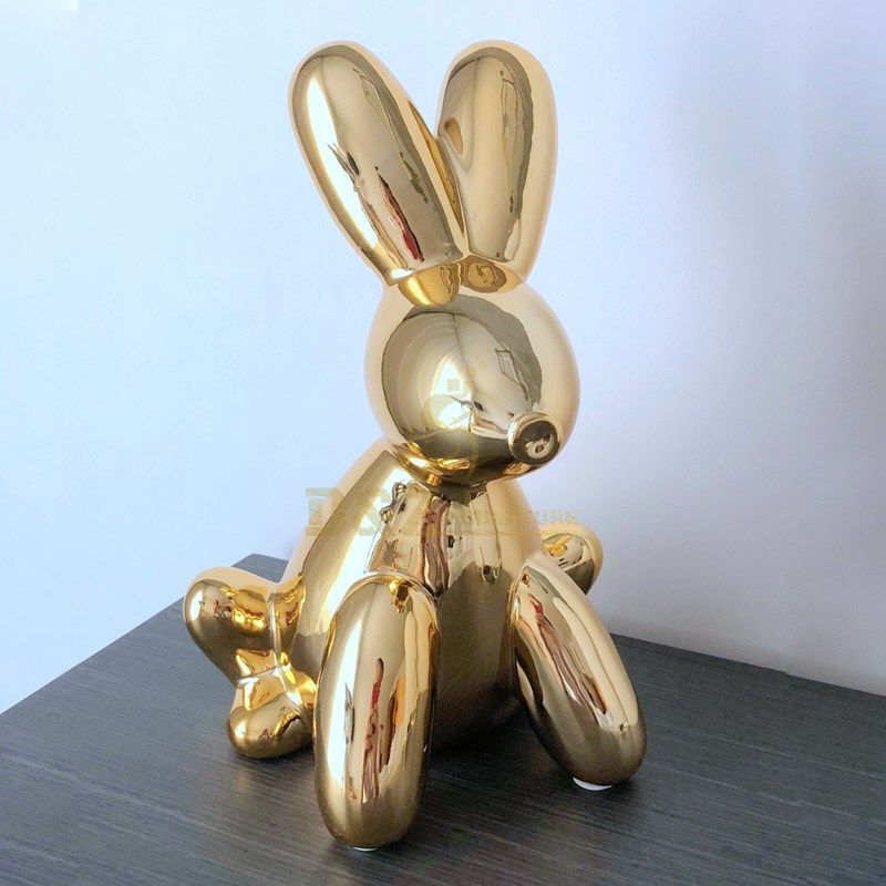 Plating Stainless Steel Rabbit Sculpture For Garden Decorations