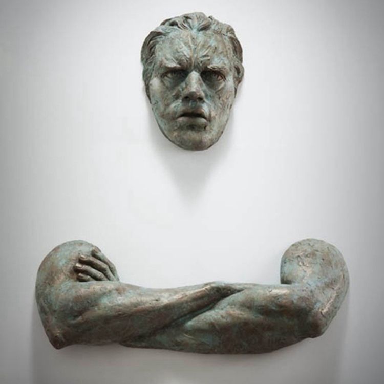 Matteo Pugliese sculpture bronze man statue hush