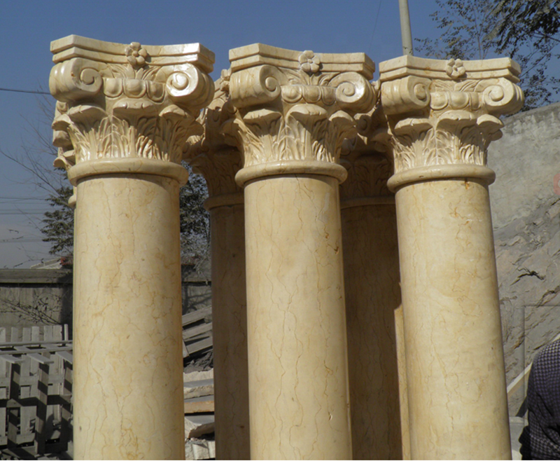 Building And Decoration White Stone Roman Columns