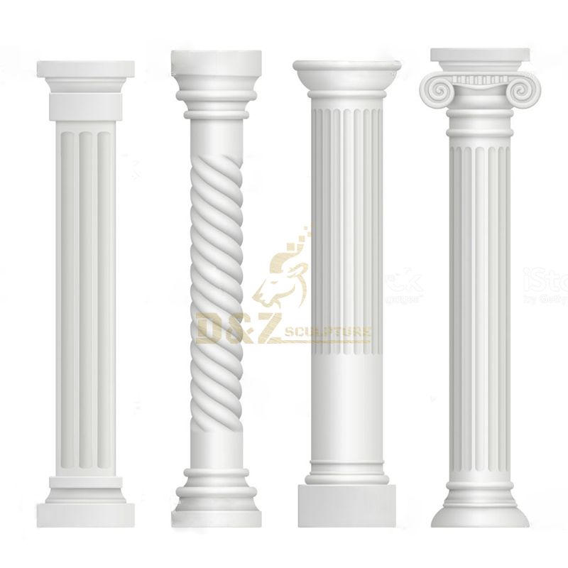 Building And Decoration White Stone Roman Columns